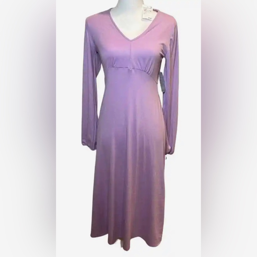 Velvet Torch Purple Long Sleeve MIDI Dress Size Large(12-14) NWT